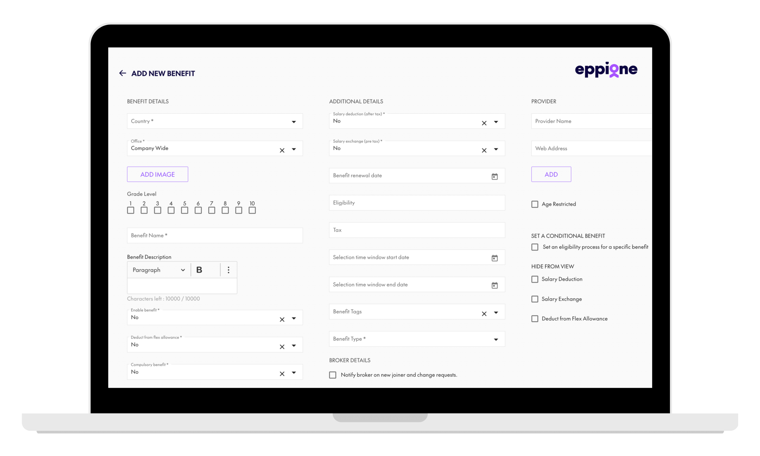 Eppione Benefits Screenshot
